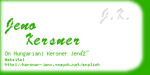 jeno kersner business card